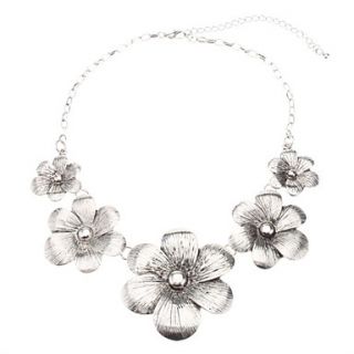 Vintage Silvery Flower Necklace