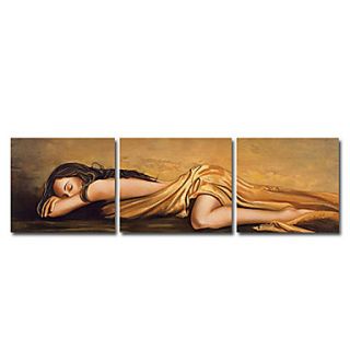 Hand painted People Oil Painting with Stretched Frame   Set of 3