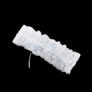 Lace with Bowknot/Imitation Pearl Wedding Garter