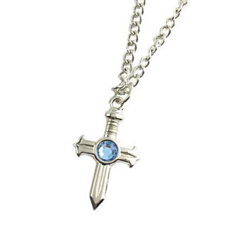 Necklace Inspired by Fairy Tail Gray Fullbuster Blue Diamond Cross