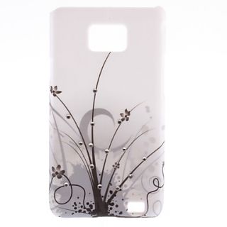 Black Vines Pattern Hard Case with Diamond for Samsung Galaxy S2 I9100