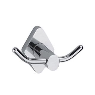 Contemporary Wall Mount Silver Chrome Finish Solid Brass Robe Hooks