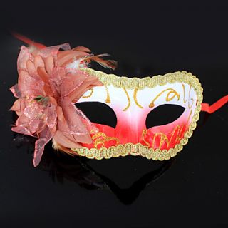 Orange Flower Purfle Plastic Half face Mask
