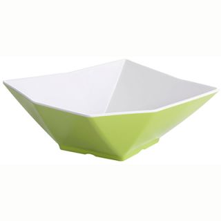 Tablecraft Angled Square Bowl, 13x4.5 in, Melamine, White Glossy Finish