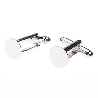 10mm Round Metal Silver Cufflinks (Contain 10 Pics)