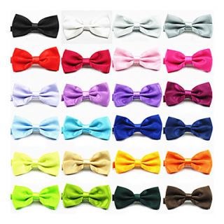 Mens Trendy Solid Color Bow Tie