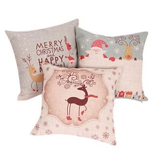 Set of 3 Merry Christmas Series Decorative Pillow Cover