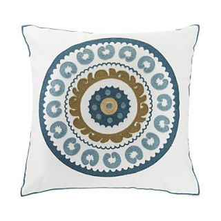 Embroidered Geometric Cotton Decorative Pillow Cover