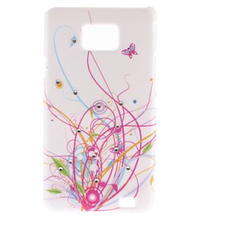 Colorful Vine Pattern Hard Case with Diamond for Samsung Galaxy S2 I9100