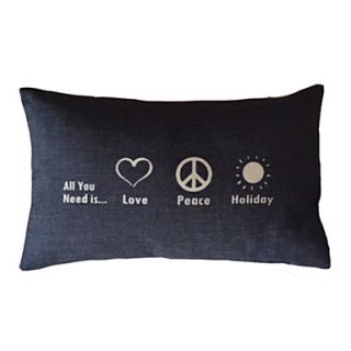 Love Peace Cotton/Linen Decorative Pillow Cover