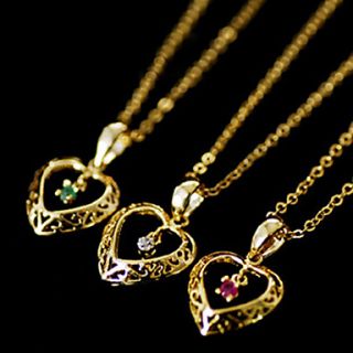 Womens Heart Zircon Pendant Necklace
