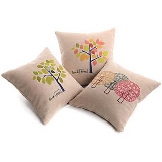 Set of 3 Modern Lucky Tree Decorative Pillow Cover