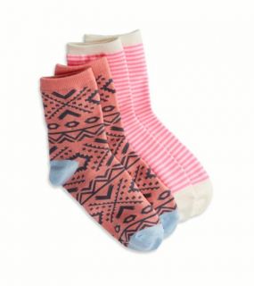 Pink AEO Bright Print Sock 2 Pack, Womens One Size