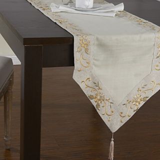 16 x 69 Classic Polyester Beige Floral Table Runners