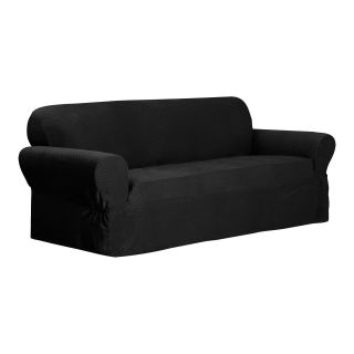 Stretch Dot 1 pc. Sofa Slipcover, Black