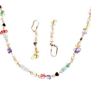 Lovely Transparent Multi color Irregular Shape Jewelry Set
