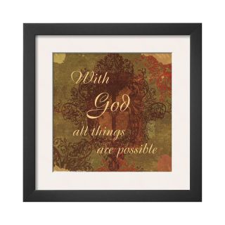 ART Words to Live By With God Framed Print Wall Art