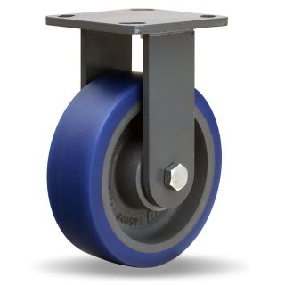 Hamilton Workhorse Caster   6Dia.X2W Polyurethane Wheel   960 Lb. Capacity A  3/4 Precision Tapered Roller Bearings   Rigid   Blue