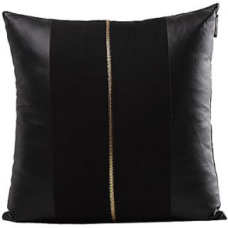 Traditional Solid Faux Leather Decorative Pillow Cover