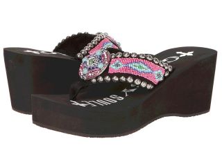 Gypsy SOULE Pink Paradise Womens Wedge Shoes (Black)