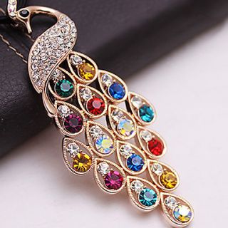 Womens Colorful Peacock Necklace