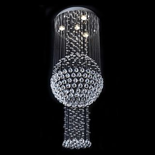Contemporary Crystal Beaded Ceiling Light with Warm Yellow Light Source