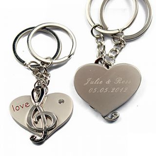 Personalized Keyring   Musical Notes (Set of 6 Pairs)