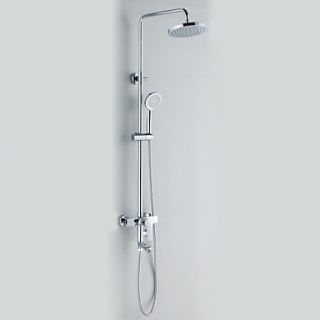 Chrome Finish Contemporary Style Shower Faucets with 20cm Diameter Shower Head Hand Shower