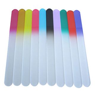 1PCS Glass Nail File Multi color (Random Color,L)