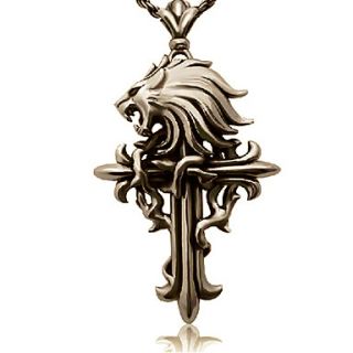 Cloud Strife Wolf Symbol Cross Necklace
