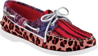 Womens Sperry Top Sider A/O 2 Eye Multi Print   Berry Print Casual Shoes