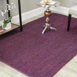 Hand woven Weaves Purple Fine Sisal Rug (26 X 8)