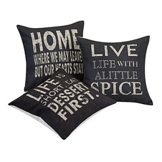 Set of 3 Home Series Cotton/Linen Decorative Pillow Cover