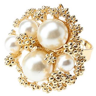 Pearl Alloy Flower Ring