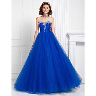Ball Gown Princess Sweetheart Floor length Sequined And Tulle Wedding Dress (551394)