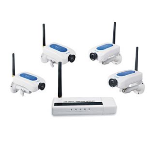 2.4GHz Digital Wireless Security Kit with 4 Cameras(Network Remote Monitoring)