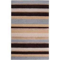 Hand tufted Beige/beige Stripe Celery Wool Rug (33 X 53)