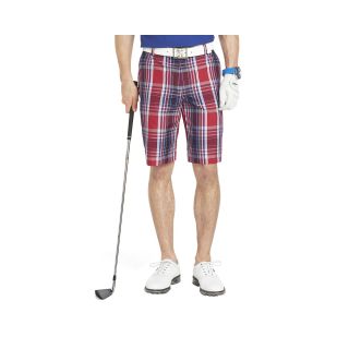 Izod Golf Classic Fit Plaid Shorts, Red, Mens