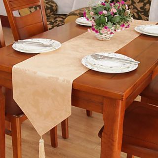 Traditional Piece Dye Jacquard Floral Polyester Table Runners