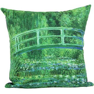 Country Waterlily Pond Suede Decorative Pillow Cover
