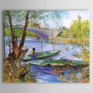 Famous Oil Painting Fishing in the spring pont de clichy by Van Gogh