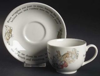 Wedgwood Peter Rabbit Flat Cup & Saucer Set, Fine China Dinnerware   Beatrix Pot