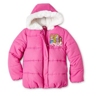 Disney Princess Puffy Midweight Jacket, Pink, Girls