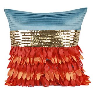 Country Red Petals Cotton Decorative Pillow Cover