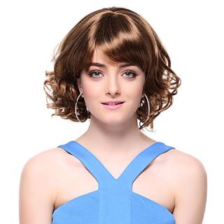 Capless High Quality Synthetic Short Curly Brown Cute Hair Wigs