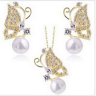 Gorgeous Alloy With Rhinestone/ Pearl Womens Jewelry Set Including Necklace,Earrings(More Colors)
