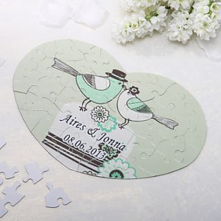 Personalized Heart Shaped Jigsaw Puzzle   Love Birds