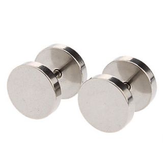 10 mm Round Stainless Steel Stud Earrings(Silver)