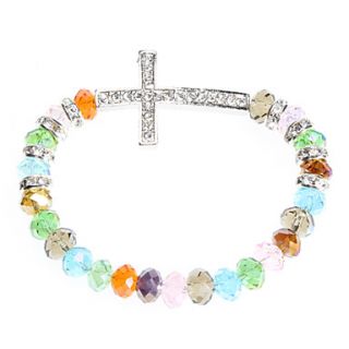 Diamond studded Cross Colorful Crystal Bracelet