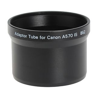 52mm Lens and Filter Adaptor Tube for Canon A570 IS B52 Black